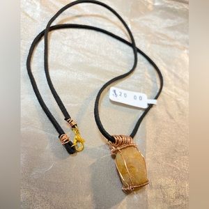 Stone canary egg, hand made, jewelry necklace